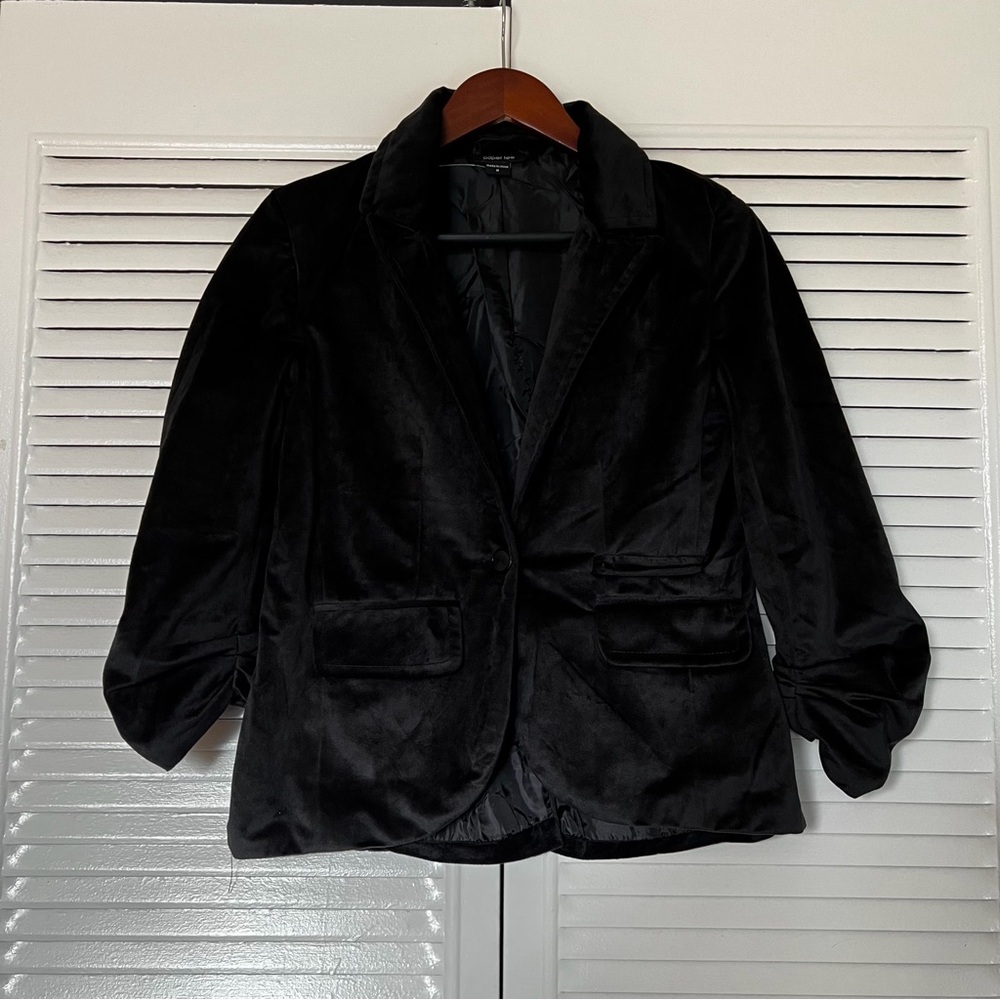 Paper Tee | Velvet Ruched Blazer